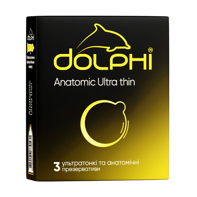 Презервативи Dolphi Anatomic Ultra Thin Анатомічні надтонкі, 3 шт
